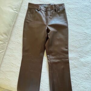 Banana Republic Dark Chocolate Brown Leather pant🔥